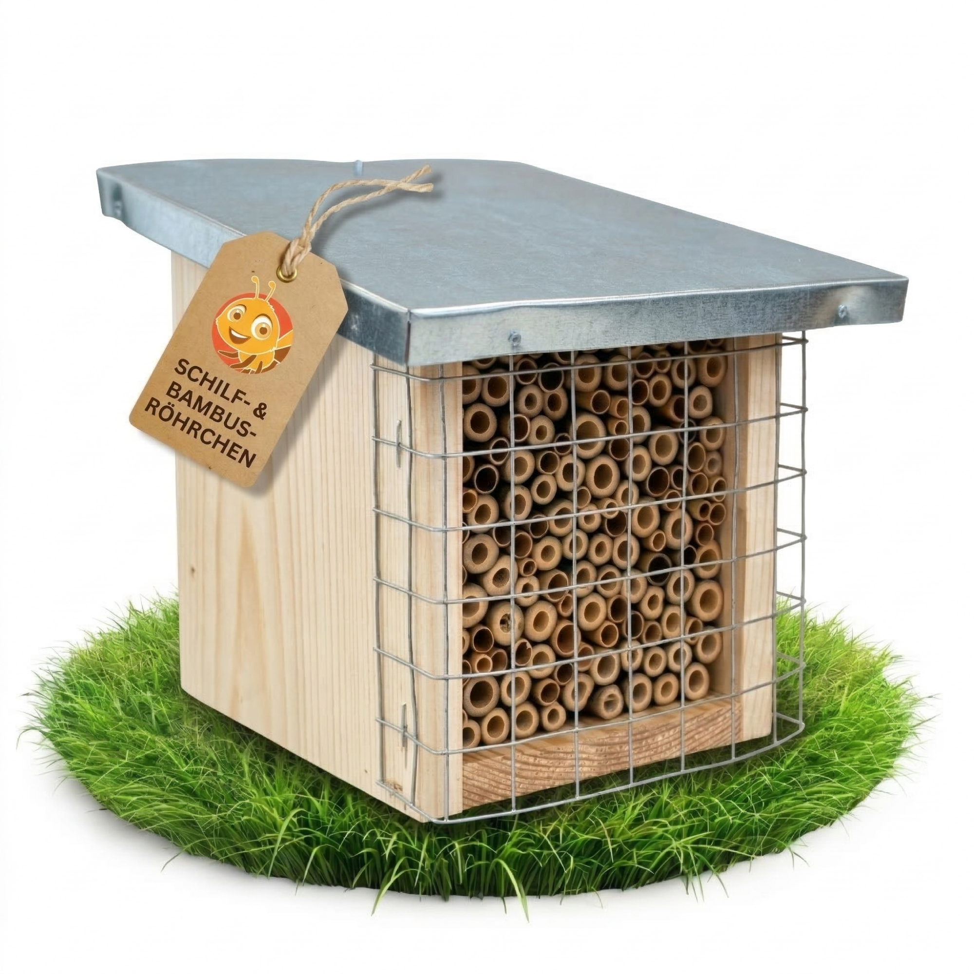 Artgerechtes Bienenhaus mit Metalldach & Vogelschutz