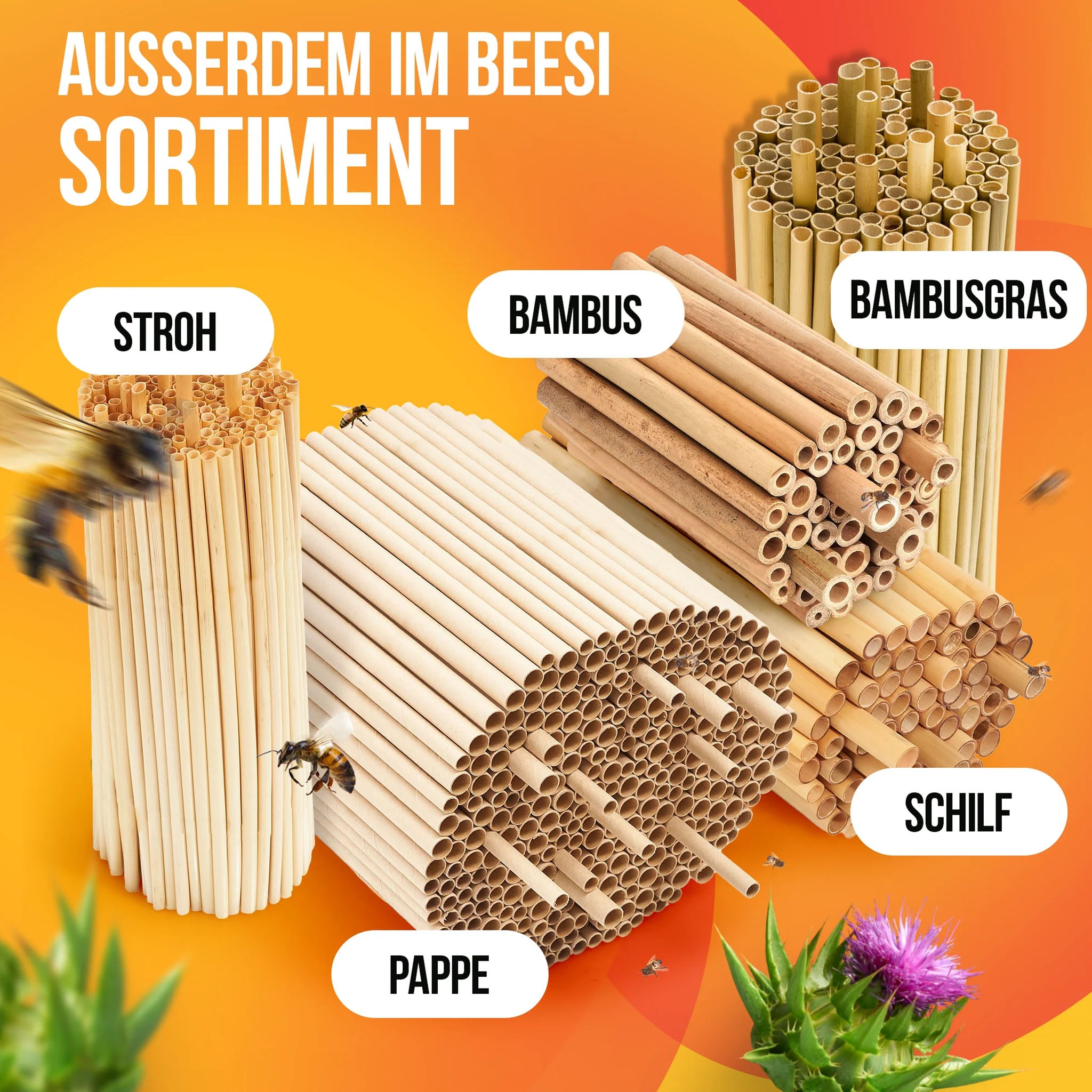Nisthülsen aus Bambusgras