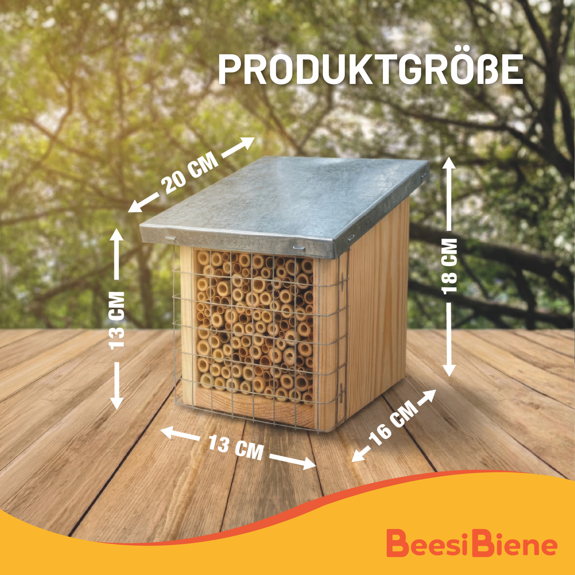 Bienenhotel Bambus und Schilf gemischt