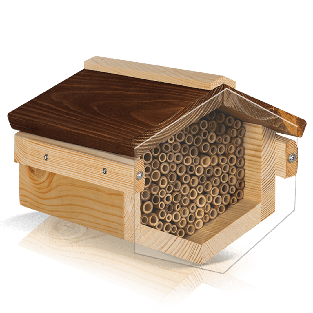 Bienenhotel Bambus mit Vogelschutz