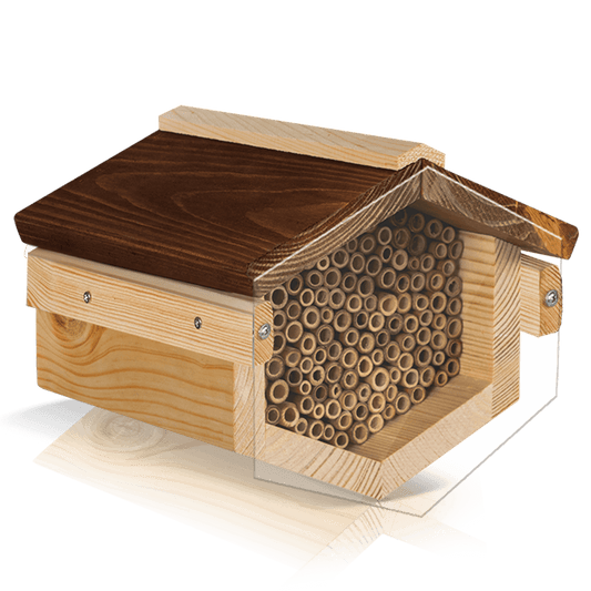 Bienenhotel Bambus mit Vogelschutz