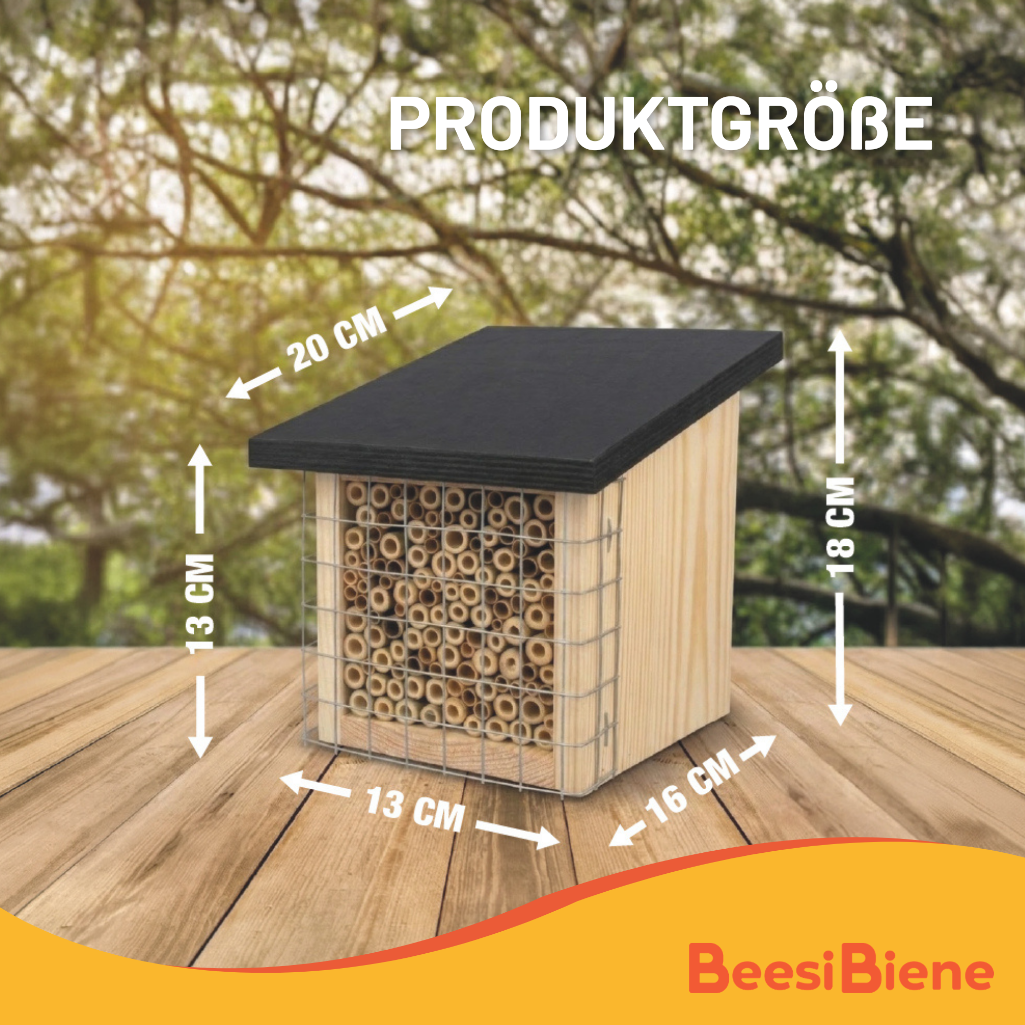 Bienenhotel Bambus und Schilf gemischt