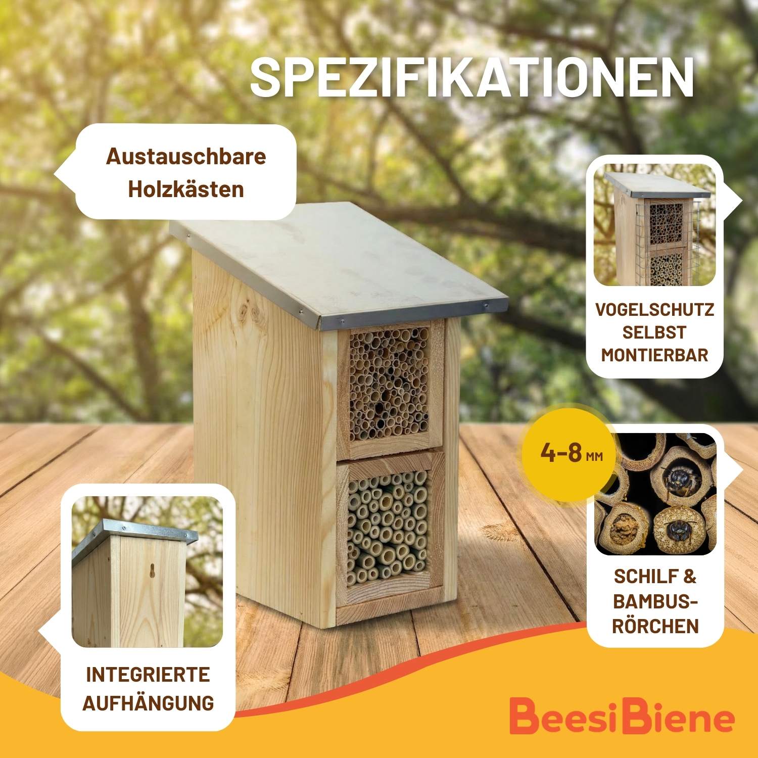 Wildbienenhotel Bambus & Schilf (modular)